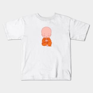 Zen buddah baby - peace and calm and love message Kids T-Shirt